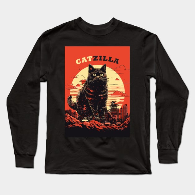 Catzilla Long Sleeve T-Shirt by Yopi